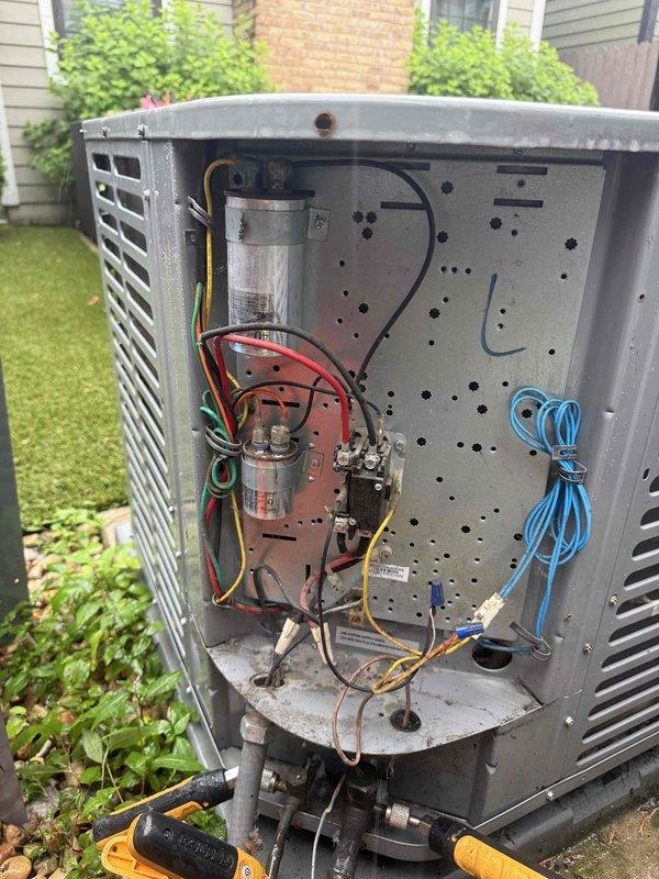 Completed comprehensive clean and check maintenance service on two residential air conditioning systems per comfort plan agreement. Performed thorough inspection of outdoor condensing unit, documenting all equipment specifications and serial numbers in service management system. Evaluated electrical components including capacitor, contactor, and associated wiring connections for proper operation and secure termination. Measured and recorded system performance parameters using calibration-grade digital instrumentation to verify equipment operating within manufacturer specifications. Captured detailed photographic documentation of equipment condition and service work performed for maintenance records.