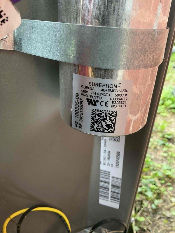 Completed comprehensive Clean and Check maintenance service on both air conditioning and furnace systems under Silver Comfort Plan. Performed thorough inspection of outdoor condensing unit, including examination of dual-run capacitor (40+5 MFD, 440V) which showed normal weathering and patina consistent with outdoor installation but remained within operational specifications. Conducted detailed ductwork inspection using camera equipment to verify interior cleanliness and structural integrity of ventilation system, confirming proper airflow pathways and absence of obstructions or debris accumulation.