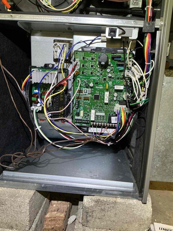 Completed preventive maintenance tune-up on single HVAC system. Inspected air filter showing significant dust accumulation and particulate buildup, documented control board and electrical components within system cabinet, verified all wire connections and circuitry are secure and functioning properly. System operational upon completion of service.
