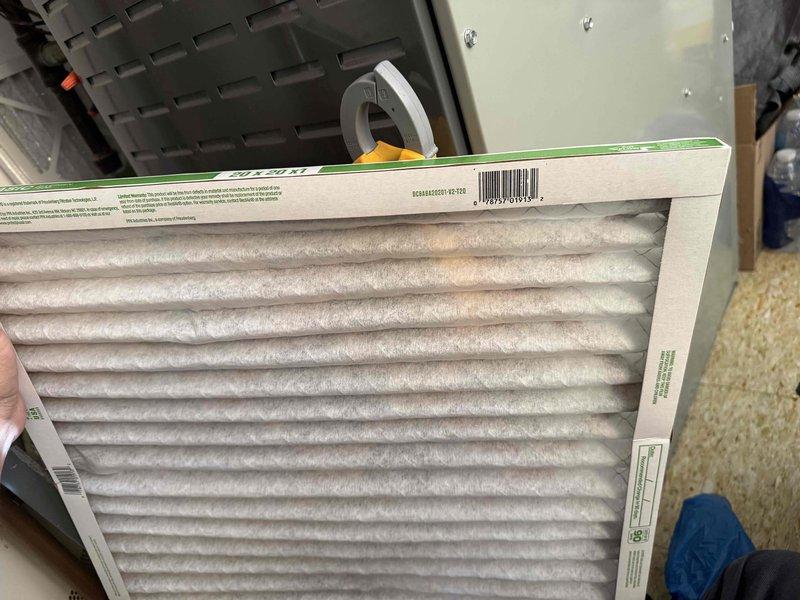 Completed air conditioning clean and check per service comfort plan. Replaced air filter with new pleated media filter and performed standard system inspection and maintenance. Verified exterior condensate drain line and inspected outdoor unit components for proper operation.