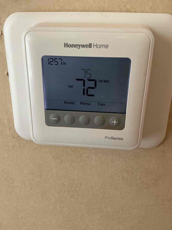 Responded to service call for non-responsive Honeywell Home ProSeries programmable thermostat with no heating functionality. Upon arrival, performed diagnostic evaluation of thermostat operation and verified system communication issues. Troubleshot thermostat controls, display functions, and temperature command responses. Restored proper thermostat operation, confirmed accurate temperature readings, and verified heating system engagement with proper fan auto operation.