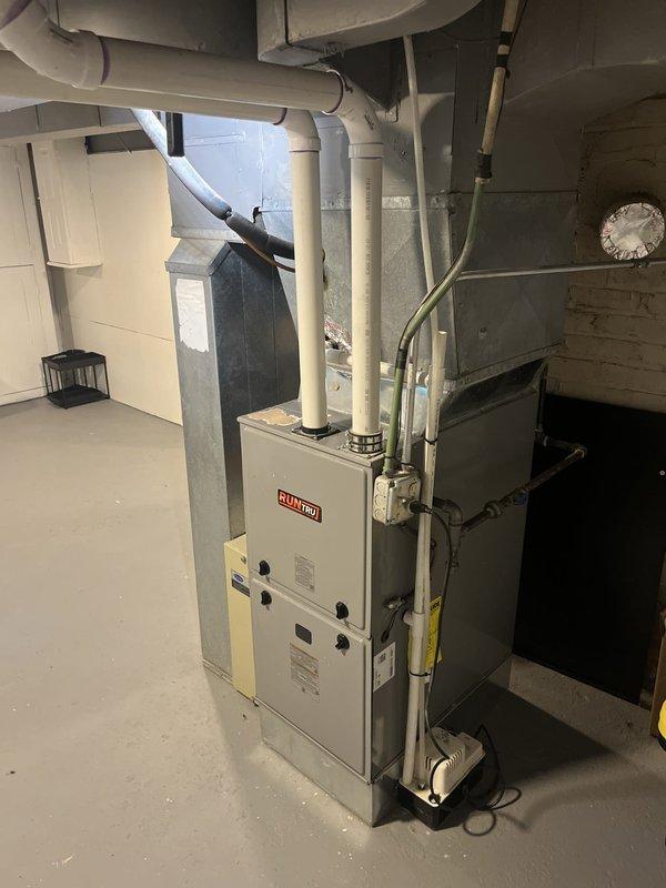 Completed on-site assessment for replacement of non-operational 30-year-old air conditioning unit located in backyard. Evaluated existing HVAC system including basement furnace installation, ductwork configuration, and outdoor condenser unit to provide comprehensive replacement estimate for aging equipment that has reached end of service life.