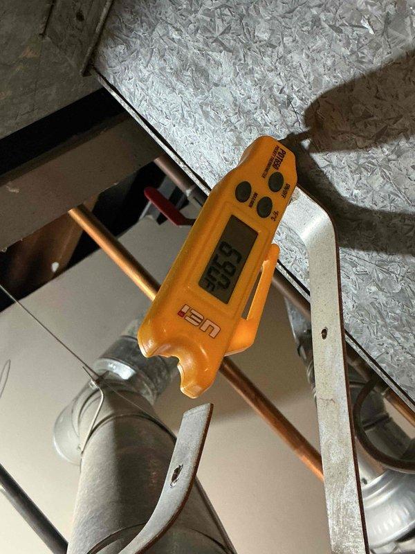 Performed comprehensive clean and check maintenance on air conditioning system per Comfort Plan agreement. Inspected and replaced 20x25x4 media filter, conducted system diagnostics using calibrated testing equipment to verify proper operating temperatures and pressures on refrigerant lines. All components found operating within manufacturer specifications, system running efficiently with no issues identified.