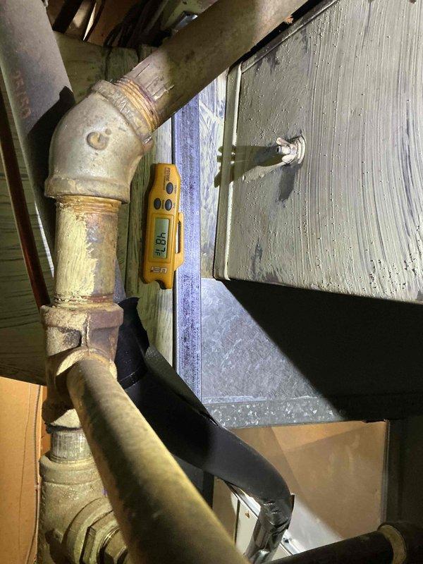 Completed annual clean and check maintenance service on residential air conditioning system per service comfort plan agreement. Inspected evaporator coil showing normal condensation during operation, verified proper refrigerant levels and system performance, replaced air filter, and tested all electrical components with digital multimeter to ensure optimal system functionality.