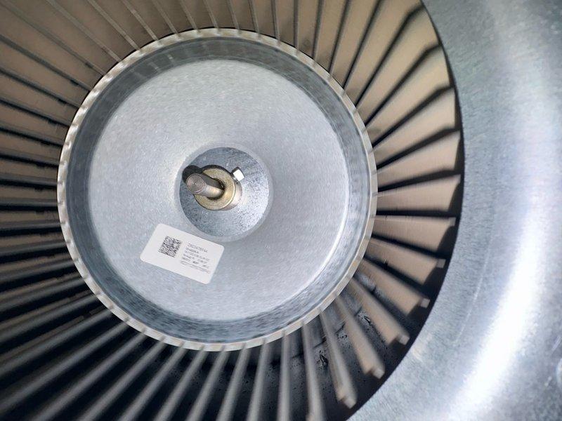 Completed comprehensive air conditioning clean and check maintenance per service comfort plan. Performed thorough inspection of blower wheel assembly, confirming proper operation and cleanliness of fan blades and housing. Verified system electrical performance with clamp meter, recording 482-volt reading to ensure proper voltage supply to unit. All components operating within manufacturer specifications with no deficiencies noted.