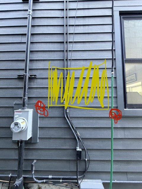 Disconnected and removed existing LG 12K BTU mini split system, including indoor power head and outdoor heat pump unit, and hauled away as junk. Installed new Lennox MWMD012S6-1P 12K BTU indoor power head in existing location and relocated Lennox MWLD012S6S-1P outdoor heat pump to side of building per specifications. Ran new lineset, power lines, low voltage wiring, and installed line-hide to connect indoor and outdoor units, completing full system installation and startup.
