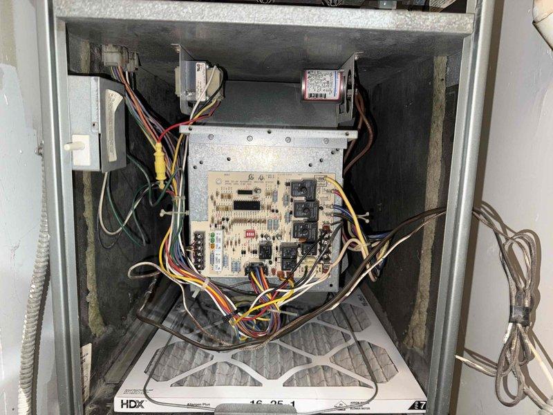 Completed comprehensive tune-up on single HVAC system, performing electrical diagnostics with clamp meter to verify proper amperage draw and component operation. Inspected control board, relays, capacitor, and all electrical connections; confirmed air filter condition and overall system functionality with all components operating within normal parameters.
