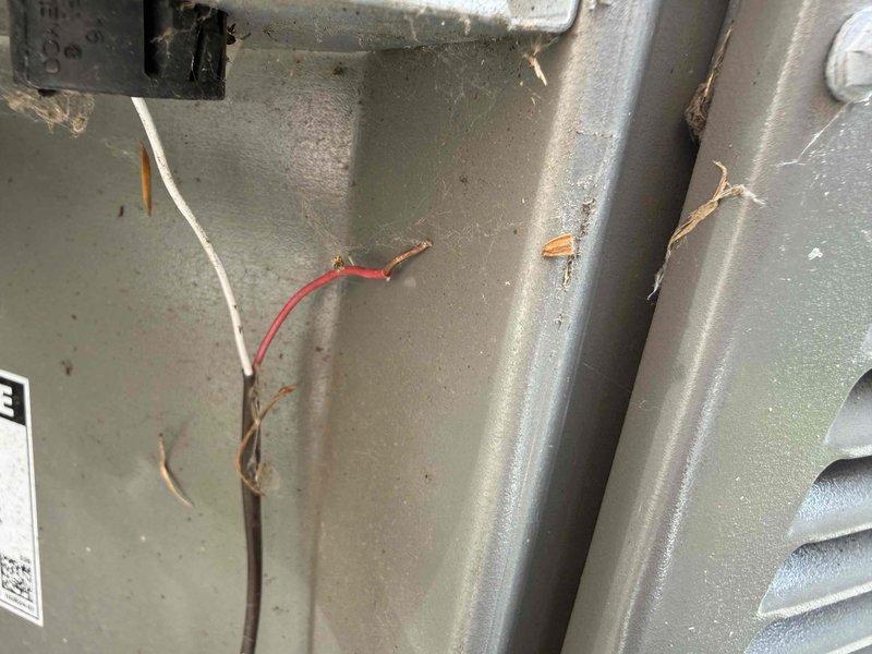 Completed spring maintenance clean and check on one air conditioning system per Comfort Plan agreement in response to customer concern about home temperature rising. Removed accumulated organic debris including twigs, dried grass, and plant material from outdoor unit housing, inspected electrical connections and wiring harness, verified capacitor condition and mounting, and confirmed all components operating within normal parameters. System restored to optimal performance with improved airflow and cooling capacity.