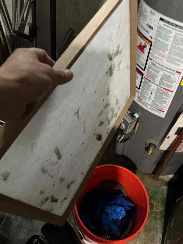 Responded to no cooling complaint on Lennox air conditioning system from 2015. Upon inspection, found severely clogged air filter restricting airflow to system. Replaced dirty air filter and verified outdoor condenser unit operational with proper fan operation and compressor function. System restored to cooling operation, and recommended monitoring for previously noted refrigerant behavior issues and furnace control board concerns documented in prior service history.
