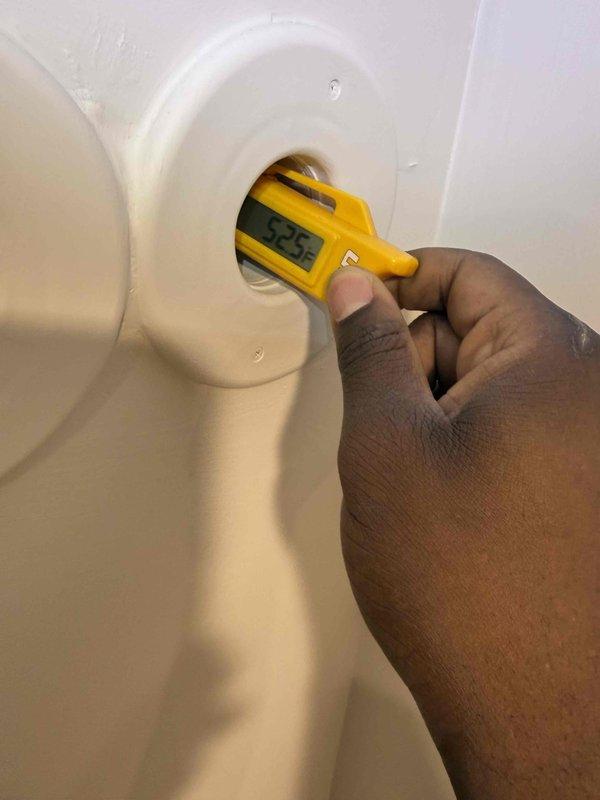 Completed comprehensive spring clean and check maintenance service on air handler and air conditioning system per comfort plan protocol. Performed system diagnostics including airflow measurements at supply registers, recording readings of 325 CFM to verify proper air distribution and system performance. Conducted standard maintenance procedures including filter inspection, coil cleaning, electrical connection verification, and refrigerant level assessment to ensure optimal system operation for the cooling season.