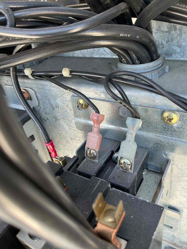 Responded to no cooling complaint on rooftop unit with gradually increasing temperatures over recent weeks. Upon inspection, discovered failed contactor with burned terminals and damaged electrical connections. Replaced defective contactor assembly, inspected and cleaned all electrical terminations at junction box, verified proper voltage and amperage readings, and confirmed system returned to normal cooling operation with appropriate temperature differential across evaporator coil.