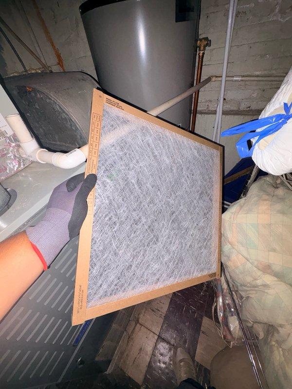 Completed annual air conditioning clean and check maintenance per service comfort plan on single HVAC system. Inspected furnace and associated ductwork, replaced dirty air filter, and verified proper operation of all mechanical components including water heater connections and refrigerant lines. All equipment found operating within normal parameters with no immediate service needs identified.