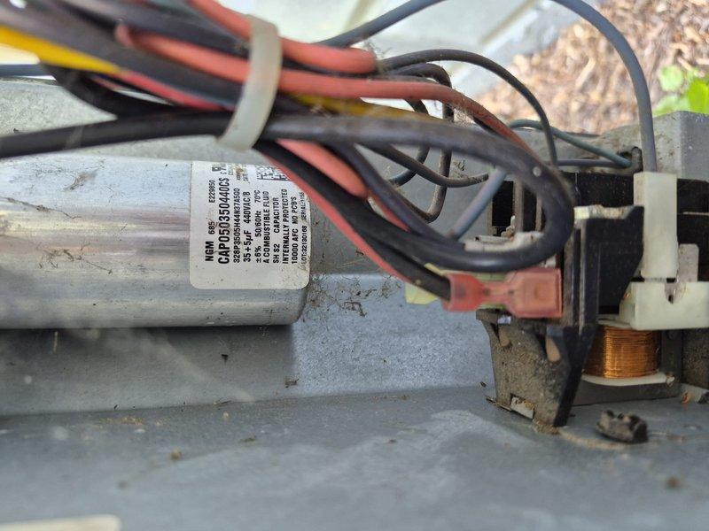 Responded to no cooling complaint on 6-year-old air conditioning system. Performed diagnostic evaluation of outdoor unit including electrical component inspection and amp draw measurements on compressor circuit. Verified proper power supply to contactor and associated wiring connections. Tested system operation and measured current draw to assess compressor performance and overall unit functionality.