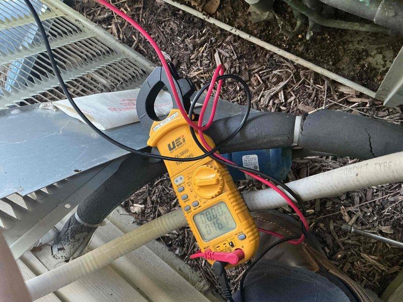 Performed comprehensive clean and check maintenance on residential air conditioning system per comfort plan agreement. Accessed outdoor condensing unit, inspected electrical components including capacitor and wiring connections, and verified proper operation of blower motor assembly. Conducted diagnostic testing with digital multimeter to confirm system electrical performance and refrigerant line integrity. Cleaned unit interior, removed debris accumulation, and ensured all safety labels remain visible and intact for continued safe operation.