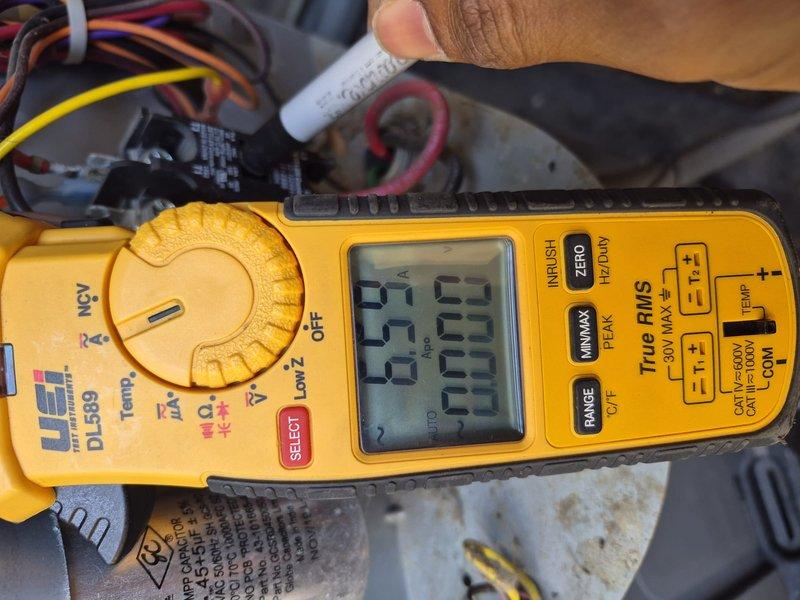 Performed comprehensive Comfort Plan clean and check maintenance on single air conditioning system. Conducted complete visual inspection of all accessible components, verified proper electrical operation using digital multimeter to measure amperage and voltage at blower motor assembly, and inspected flexible duct connector and PVC condensate drain lines for proper installation and condition. All system components operating within normal parameters with no deficiencies noted at time of service.
