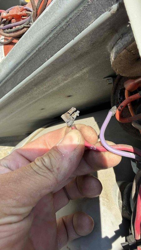 # HVAC Service - No Cool - Comm

Responded to no cooling complaint in commercial meeting room. Upon inspection, discovered failed run capacitor with severe corrosion and deterioration on terminal connections. Removed defective capacitor, installed new replacement unit, verified proper wire connections, and tested system operation. Unit restored to full cooling capacity and left operational.