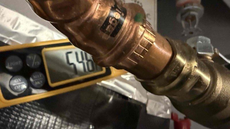Completed annual Comfort Plan clean and check maintenance on single HVAC system. Performed comprehensive inspection including refrigerant pressure diagnostics measuring 446 PSI on high side, electrical testing with clamp meter showing 34.76 amp draw on compressor, and visual inspection of copper line sets and condenser unit components. All system parameters found within normal operating range, unit operating efficiently with no deficiencies noted.