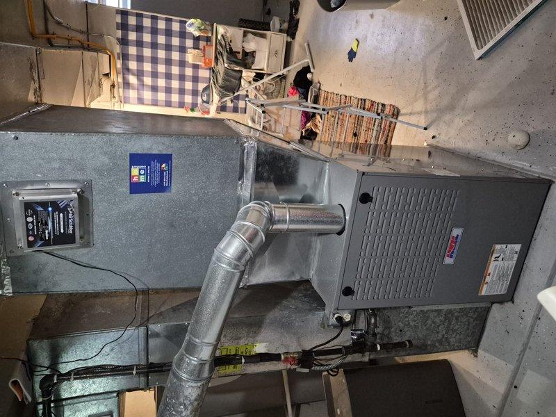 Completed comprehensive air conditioning tune-up and maintenance on residential HVAC system. Performed thorough inspection of air handler unit, blower wheel assembly, and ductwork connections; verified proper operation of all components and documented equipment condition with photographs. System tested and confirmed operating within normal parameters.