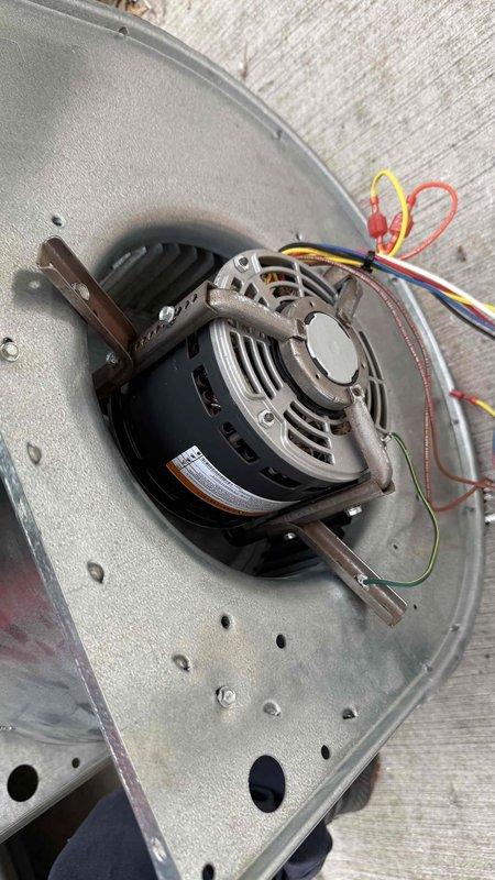 Replaced failed blower motor assembly in HVAC system. Removed old motor unit from housing, disconnected electrical connections, and installed new motor with proper mounting brackets. Verified all wire connections and tested system operation to ensure proper airflow and functionality.