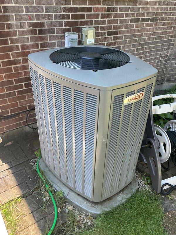 Completed comprehensive clean and check maintenance service on Lennox air conditioning system per comfort plan agreement. Performed thorough inspection of outdoor condenser unit including coil cleaning, electrical connections check, and refrigerant level verification. Inspected indoor air handler components including blower motor operation, control board functionality, air filter condition, and all electrical wiring connections. All system components operating within manufacturer specifications with no deficiencies noted at time of service.