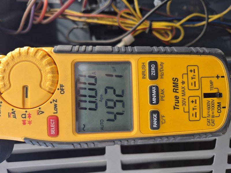 Completed Comfort Plan Clean and Check maintenance service on a two-system HVAC setup consisting of a furnace and air conditioning unit. Performed comprehensive inspection of all equipment, verified proper electrical operation with amperage readings at 25.4A, and documented system conditions with photos. All components found operating within normal parameters.