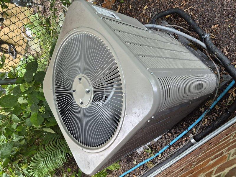Completed spring preventative maintenance on single-stage air conditioning system per Good Contractor Program standards. Performed comprehensive clean and check procedures including inspection of outdoor condenser unit, verification of refrigerant line integrity, and replacement of dirty pleated air filters that showed significant dust accumulation. All system components inspected and found operational with no immediate service needs identified.