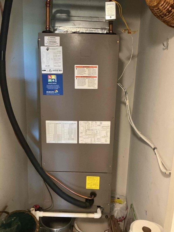 Responded to return visit for HVAC system not cooling with thermostat reading 77°F unchanged from previous day's service call. Upon inspection of the indoor air handler unit, performed diagnostic testing including temperature measurements of system components, verified thermostat settings were properly configured for cooling mode, confirmed filter condition and electrical breakers were operational, and documented equipment information and current operating conditions with photos for service records.