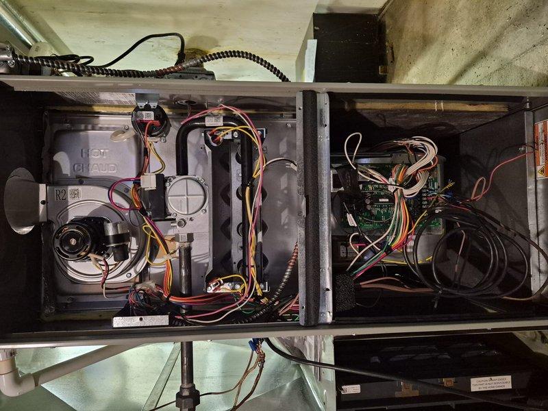 Completed Comfort Plan Clean and Check maintenance service on one HVAC system. Performed comprehensive inspection of furnace unit, including blower motor assembly, control board, condensate trap and drain system, electrical connections, and wiring harnesses. Verified proper operation of all components, checked air circulation system, and inspected electronic air cleaner. All equipment found to be in operational condition with no immediate repairs required.