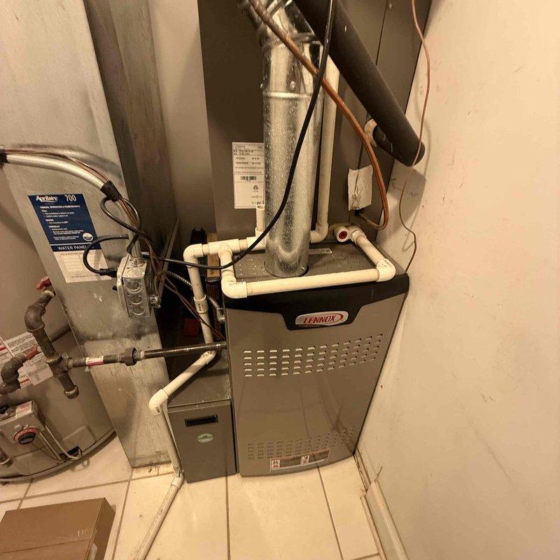 Replaced defective circuit board on Lennox furnace system under warranty coverage. Retrieved replacement board from Lennox distribution center and installed new control board, restoring full system operation. Verified all electrical connections and tested system functionality upon completion.