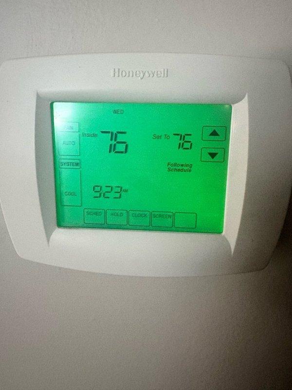 Completed summer preventive maintenance and clean and check on one HVAC system per Comfort Plan agreement. Performed comprehensive inspection of outdoor unit, replaced air filter, and verified proper system operation. Tested unit functionality at thermostat inside building, confirming cooling cycle engaged properly with system set to 75°F and maintaining 76°F ambient temperature at time of testing. All components operating within normal parameters upon departure.