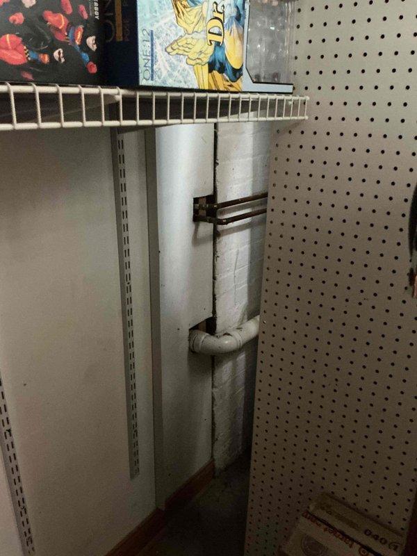 Responded to no-cool complaint on residential air conditioning system. Customer reported frozen evaporator coil observed the previous evening and warm air discharge after restarting unit the following morning. Upon arrival, verified thermostat settings, confirmed cooling mode selected, and inspected air filter and electrical breakers. Documented equipment information and captured photos of indoor air handler components and associated ductwork in utility closet area for service records.