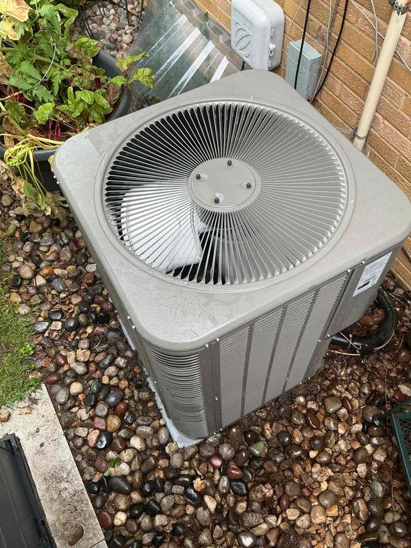 Completed Gold Clean and Check service on residential air conditioning system per maintenance plan protocol. Performed comprehensive inspection of outdoor condenser unit, replaced media filter (20x25x5), and verified system performance with supply air temperature reading of 29.5°F. All components operating within normal parameters and system ready for cooling season.