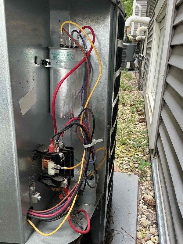 Completed comprehensive spring clean and check maintenance service on dual HVAC system per Gold Comfort Plan specifications. Performed electrical diagnostics using clamp meter to verify proper amperage draw and system performance, inspected and tested capacitor and contactor operation within electrical disconnect panel, confirmed all wire connections secure with proper voltage readings. All cooling system components operating within manufacturer specifications with no deficiencies noted.