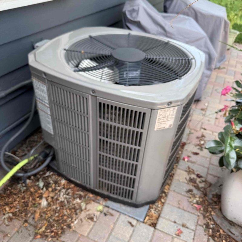 Completed comprehensive clean and check maintenance on both air conditioning and furnace systems per comfort plan agreement. Replaced vinyl tubing from evaporator coil that was causing water leaks during AC operation, resolving drainage issue identified during previous installation. Performed standard maintenance procedures on indoor furnace unit and outdoor condenser unit, inspecting all components, connections, and operational functions to ensure optimal system performance for both heating and cooling equipment.
