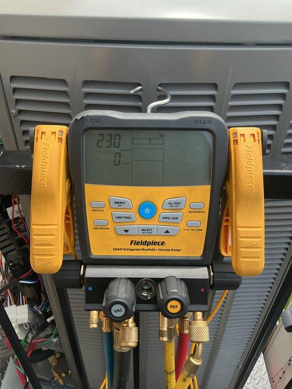 Completed full HVAC system upgrade including removal of existing equipment and installation of new Lennox 3-ton 18 SEER2 variable speed air conditioning system (Model EL18KCV-036-230) with matching evaporator coil. Reclaimed refrigerant from old condenser, coil, and line-set, then disconnected and disposed of obsolete equipment. Installed new condensing unit on pad in existing location, relocated and adjusted existing furnace to accommodate new evaporator coil, and connected system to existing copper refrigerant lines. Evacuated system to remove moisture and air, charged with R454B refrigerant, and installed Refrigerant Detection System (RDS) on furnace per code requirements. Performed complete system start-up, testing, adjustments, and safety inspection to verify proper operation.