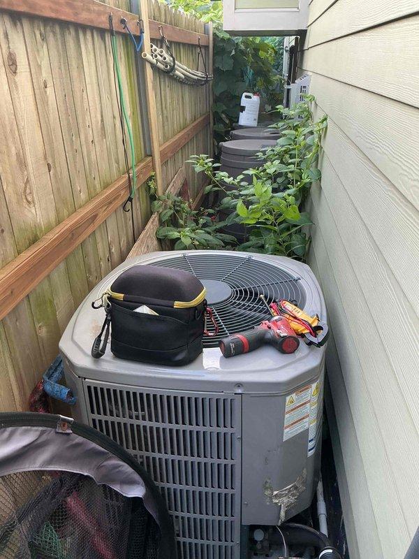 Responded to no-cooling complaint on residential air conditioning system. Performed diagnostic evaluation of outdoor condensing unit and indoor air handler components. Inspected ductwork assembly, refrigerant lines, electrical connections, and system operations. Collected equipment information and discussed preventative maintenance options with customer.