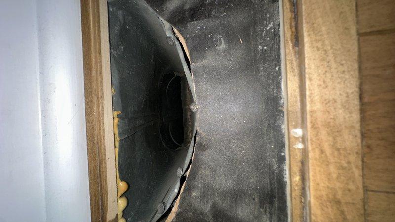 Conducted on-site assessment for ductwork replacement estimate in two-story residential property experiencing inconsistent temperature distribution between upper and lower levels. Inspection revealed severely deteriorated flexible ductwork with multiple tears and splits in the material, confirming original installer's assessment that faulty ductwork is contributing to HVAC system performance issues. Documented existing conditions including damaged duct connections and compromised duct integrity requiring full replacement to restore proper airflow and temperature control throughout the home.