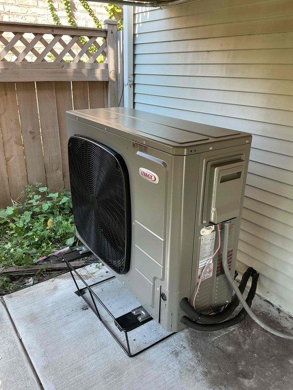 Completed full HVAC system replacement including removal and disposal of existing forced air furnace and air conditioning condenser with coil. Installed new Lennox SLP99UH070XV36BK 99% efficiency 66,000 BTU gas furnace (Cat #26J92) in basement location, connecting to existing supply and return ductwork with necessary sheet metal transitions, gas line, electrical circuit, and exhaust system. Reclaimed refrigerant from old system and installed new Lennox EL18KSLV-036 3-ton 18 SEER2 heat pump unit (Cat #28V26) in outdoor location per specific directional requirements, along with new evaporator coil. Connected heat pump to existing copper refrigerant line-set, evacuated system to remove moisture and air, and charged with R454B refrigerant. Performed complete start-up procedures, operational testing, system adjustments, and safety inspections on all equipment to verify proper performance. System includes 12-year parts warranty and 12-year extended labor agreement.