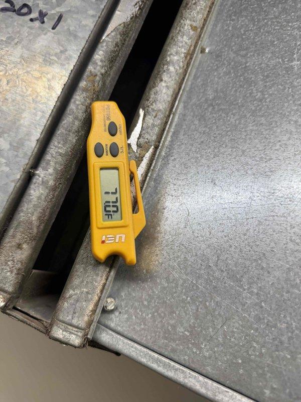 Completed comprehensive clean and check maintenance on multiple HVAC systems including two split AC systems, two furnaces, and one hanging heater. Performed electrical diagnostics using clamp meter, verified amperage readings at 499 on outdoor condensing unit, and conducted temperature differential measurements across system components. Installed 16x20x1 filter as specified, inspected all equipment for proper operation, and confirmed all systems operating within normal parameters with no immediate repairs required at time of service.