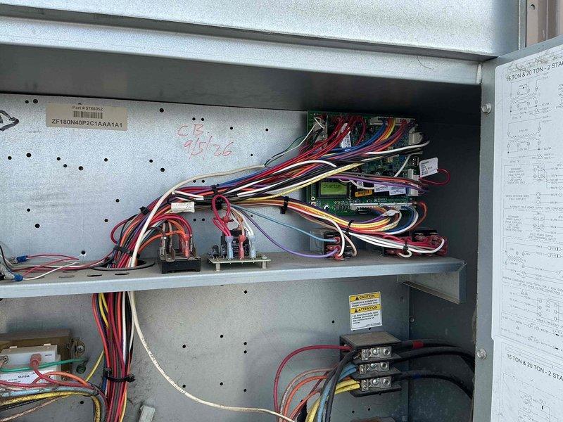 Replaced defective circuit board in rooftop unit (RTU) control panel. Verified thermostat communication and system operation upon completion, with unit now maintaining proper temperature control at 78 degrees in cooling mode.