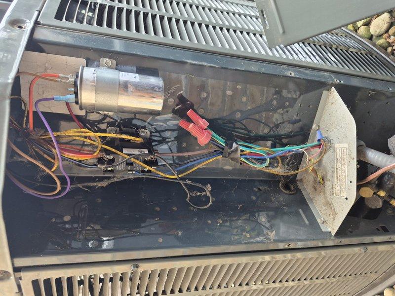 Completed air conditioning clean and check maintenance per the Goodman Comfort Plan. Performed comprehensive system inspection including testing of the capacitor, which measured 146.2 microfarads and is operating within normal parameters. Inspected all electrical connections, wiring, and internal components of the air handler unit, confirming proper operation and secure connections throughout the system.