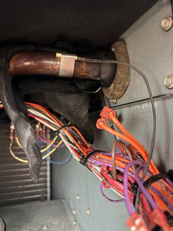 Arrived at commercial facility and coordinated building access for 8am start time. Replaced faulty sensor on York rooftop unit (RTU). Accessed unit control panel, removed defective sensor from existing wiring harness, and installed replacement sensor ensuring proper electrical connections. Verified all wire terminations were secure and tested unit operation to confirm sensor was reading correctly and system was functioning as designed. Collected outstanding balance on invoice and completed work order.