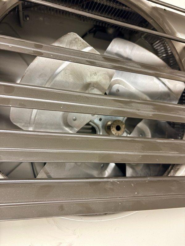 Replaced failed motor on unit heater serving electrical room. Verified proper operation of blower assembly and restored heating functionality to space. Collected outstanding payment for completed work.