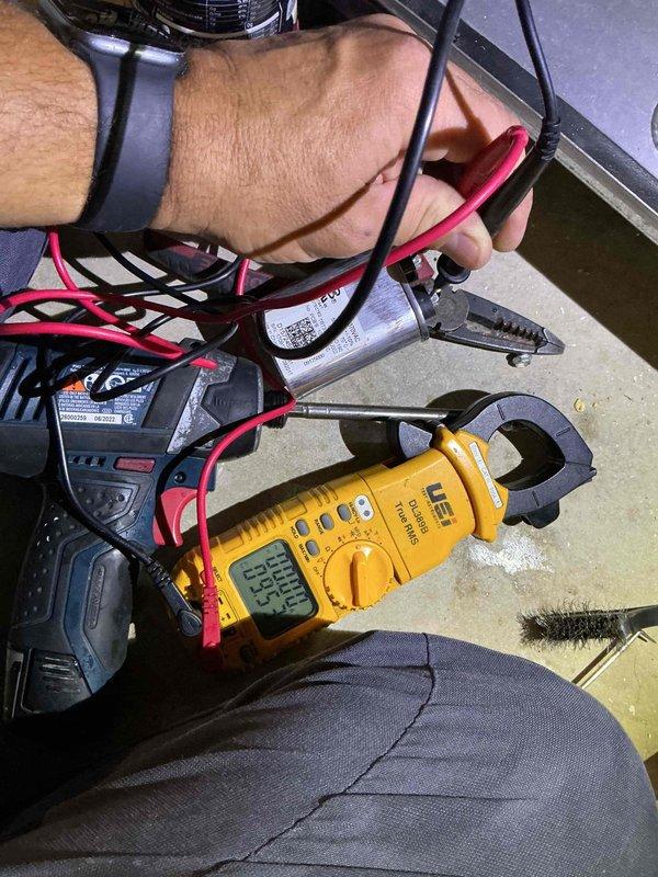 Completed Comfort Plan clean and check maintenance on two HVAC systems per service agreement. Performed comprehensive electrical diagnostics using digital clamp meter to verify proper amperage draws and tested capacitor functionality with multimeter. Inspected all electrical connections, cleaned components, and verified system operation to ensure optimal performance for the heating season.