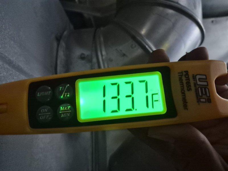 Completed comprehensive clean and check maintenance service on furnace, humidifier, and water heater per comfort plan agreement. Performed carbon monoxide testing with readings of 33 PPM documented at water heater location, and verified supply air temperature at 133.1°F at furnace discharge. All equipment inspected, cleaned, and operating within normal parameters with no safety concerns identified.