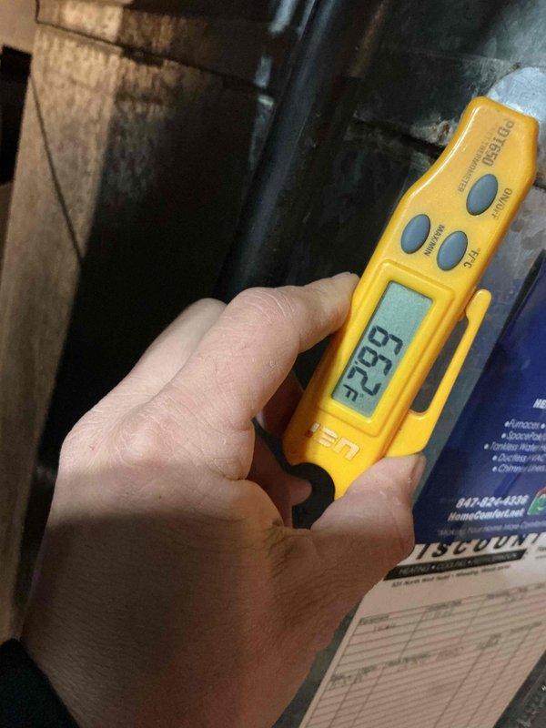 Completed comprehensive clean and check maintenance service on residential furnace and water heater system per comfort plan agreement. Performed standard diagnostic testing including temperature and pressure measurements using calibrated digital instruments, with readings indicating normal operating parameters. Identified filter sizing discrepancy from previous service order; customer had purchased incorrect replacement filters based on inaccurate specifications, requiring correction of filter dimensions for future maintenance.