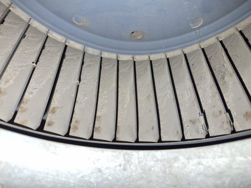 Completed fall preventative maintenance on commercial HVAC system per contract service agreement. Coordinated tenant availability prior to service visit. Performed comprehensive inspection using standard checklist, documenting all equipment specifications and filter dimensions. Inspected blower assembly and noted discoloration on fan blades indicating normal operational wear. Verified air filter condition and recorded filter size as 16x25x1 for maintenance records. Updated equipment information and flagged necessary changes to filter inventory list for future service visits. Captured photographic documentation of equipment condition including blower components and filtration system.