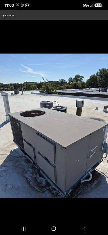 Completed commercial service agreement maintenance visit on rooftop unit. Could not complete service on hanging heater due to inaccessibility issues. Successfully replaced failed inducer motor on RTU, with replacement part retrieved from office. Unit tested and returned to normal operation.