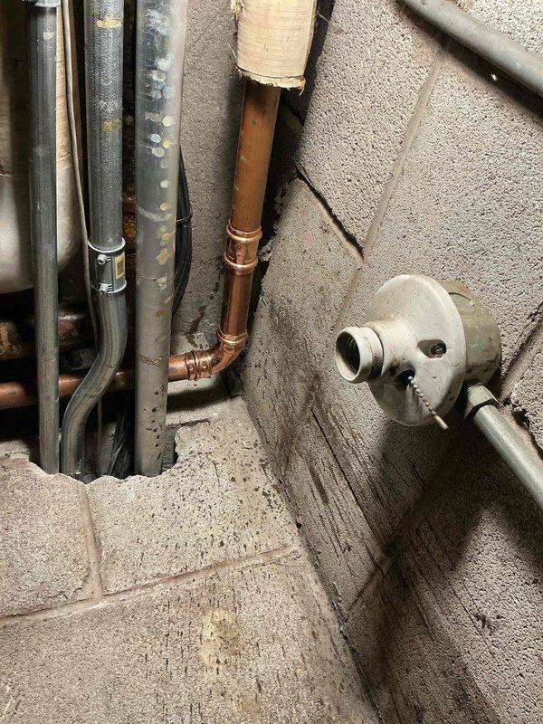Replaced a leaking 90-degree copper elbow on the building's water supply line. Coordinated with building management to schedule water shut-off between 9:00 AM and 12:00 PM, arrived on-site at 8:30 AM to confirm pipe sizing and prepare materials. Drained the affected line, removed the failed copper elbow fitting, installed new copper elbow with proper soldering techniques, refilled the system, and verified proper operation with no leaks detected.