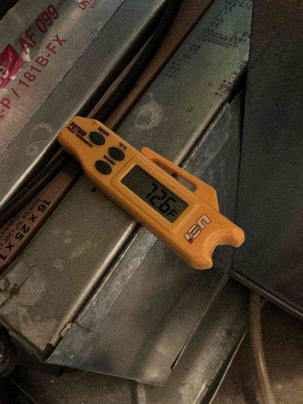Completed annual heating maintenance on 9-year-old furnace system. Performed comprehensive tune-up including temperature differential readings across ductwork, which measured 24.5°F at time of inspection. Inspected and tested flame sensor assembly, which was removed for detailed examination due to previous service history indicating multiple component replacements in prior year. Verified all electrical connections, examined control wiring, and assessed overall system operation. All components functioning within normal parameters at completion of service.